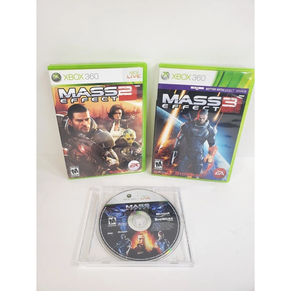 Mass Effect Trilogy Xbox 360 Microsoft Three Game Lot Bundle Tested Working